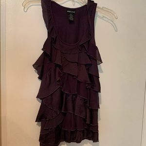 Purple ruffle tank.
